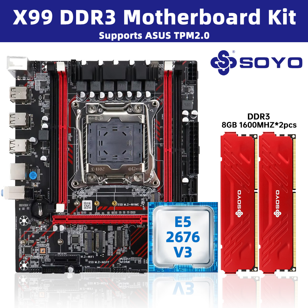 Kit de placa base SOYO X99 con - X99 Dual Cpu Motherboard Combo reseña y precio